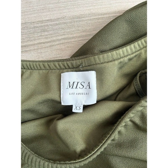 Misa Los Angeles Olive Green Off the Shoulder Ruffle Sleeve Blouse Size XS - Picture 5 of 6